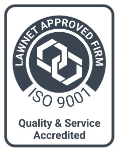 LawNet Approved Firm ISO 9001 LN excellence mark grey